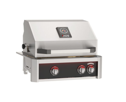 AOG24LN 24in-Built-In-Grill L-Series Angle-Closed With Black Accent Colored Panel (24L-BLK)