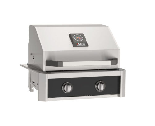 AOG24TN 24in-Built-In-Grill T-Series-Black Angle-Closed Black Accent Colored Panel (24L-BLK)