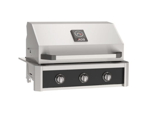 AOG30TN 30in-Built-In-Grill T-Series-Black Angle-Closed Black Accent Colored Panel (30L-BLK)