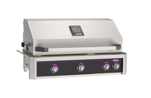 AOG36LN 36in-Built-In-Grill L-Series-Black Angle-Closed Black Accent Colored Panel (36L-BLK)