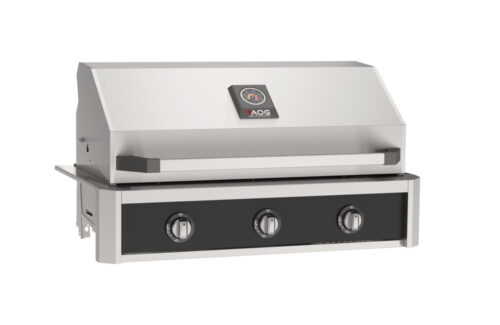 AOG36TN 36in-Built-In-Grill T-Series-Black Angle-Closed Black Accent Colored Panel (36L-BLK)