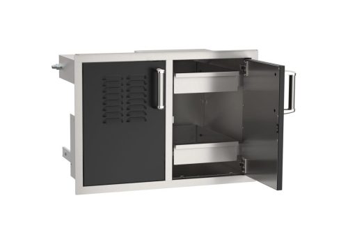 53930BSC-12T Black-Dbl-Door-with-Tank-Tray-and-Dual-Drawers