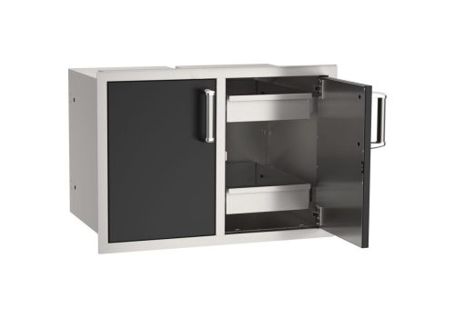 53930BSC-22 Black-Dbl-Door-with-Dual-Drawers