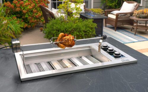 E540d Drop-In-Grill Rotisserie-w-Chicken