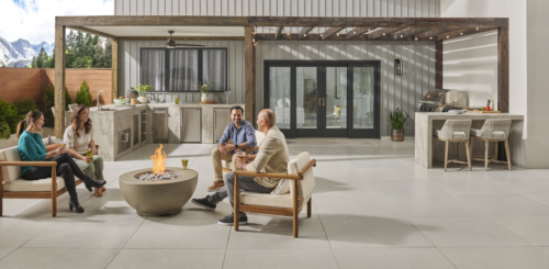 Backyard Lifestyle around fire bowl